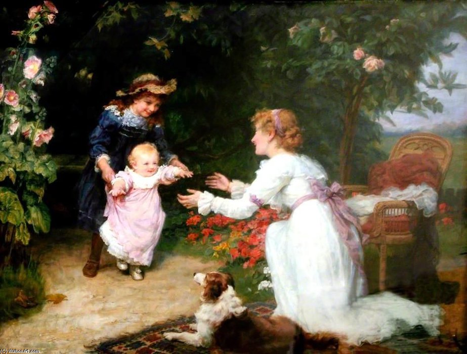 Wikioo.org - The Encyclopedia of Fine Arts - Painting, Artwork by Arthur John Elsley - First Steps