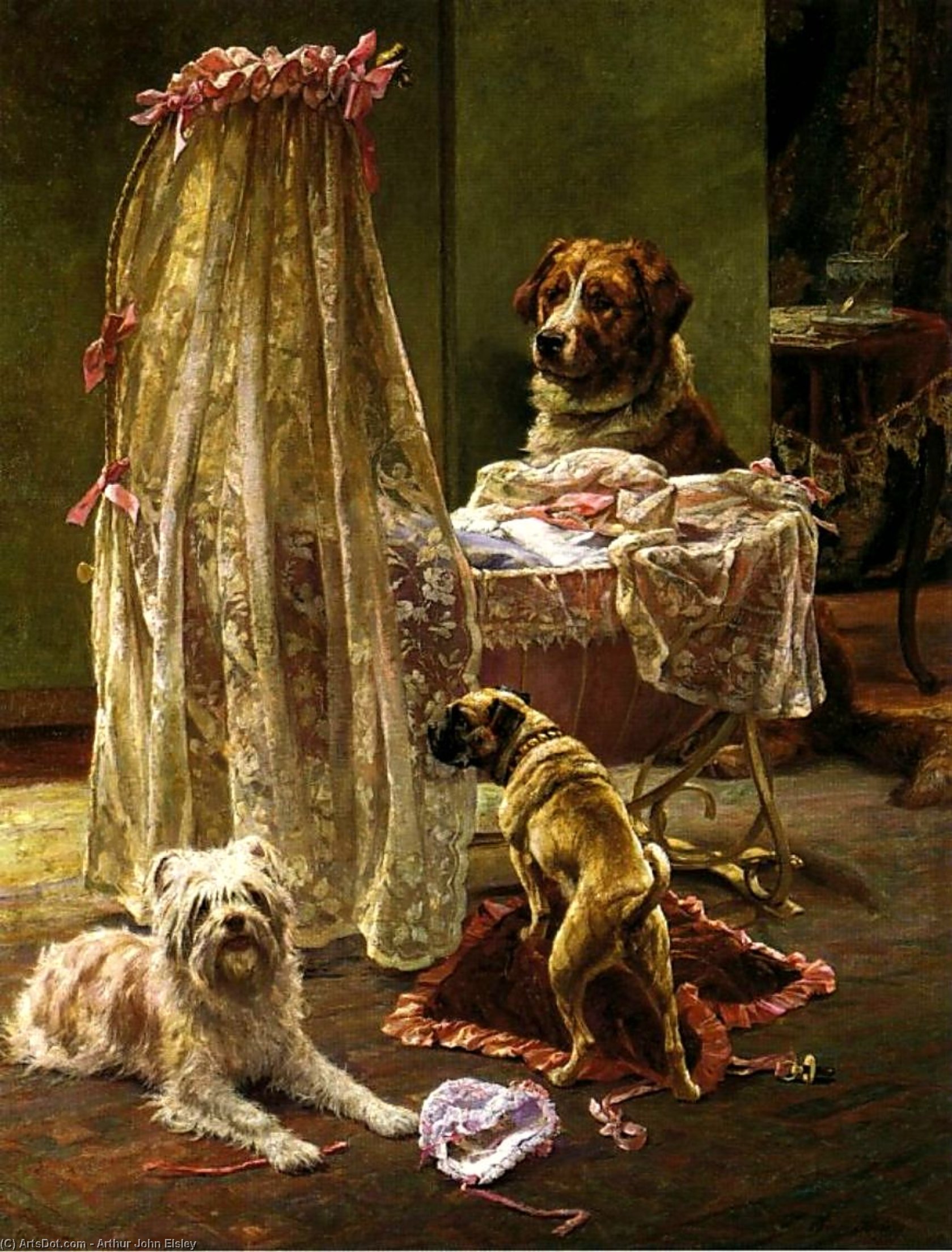 Wikioo.org - The Encyclopedia of Fine Arts - Painting, Artwork by Arthur John Elsley - The New Dress
