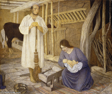 WikiOO.org - Enciclopédia das Belas Artes - Pintura, Arte por Arthur Joseph Gaskin - The Nativity