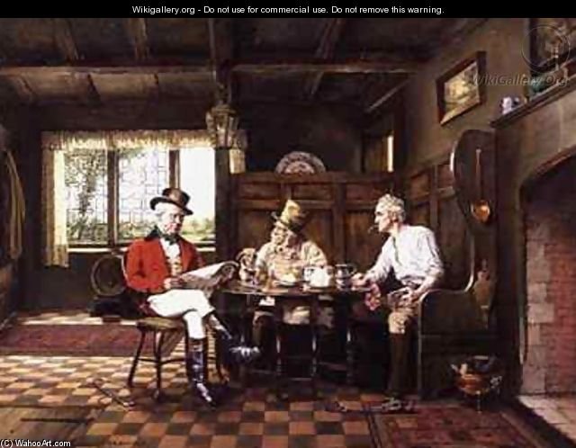 WikiOO.org - אנציקלופדיה לאמנויות יפות - ציור, יצירות אמנות Arthur Longlands Grace - Tavern Interior -