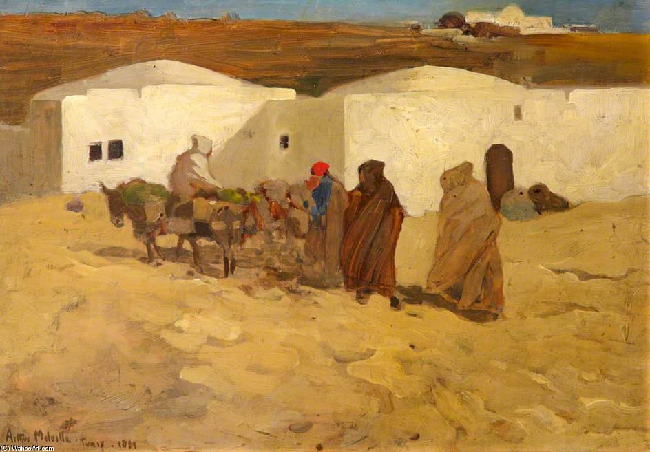 WikiOO.org - 백과 사전 - 회화, 삽화 Arthur Melville - A Scene In Tunis