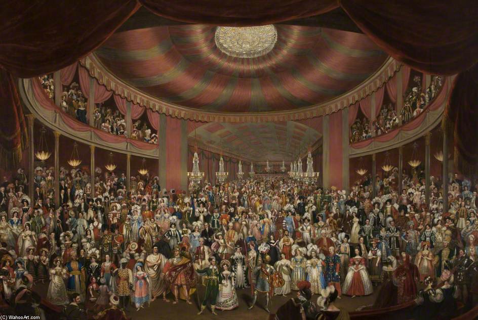 Wikioo.org - The Encyclopedia of Fine Arts - Painting, Artwork by Arthur Perigal - A Fancy Dress Ball, Manchester
