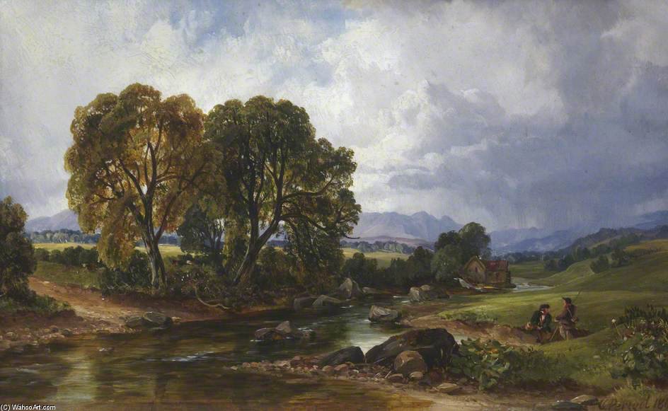 WikiOO.org - Encyclopedia of Fine Arts - Maľba, Artwork Arthur Perigal The Younger - A Highland Stream