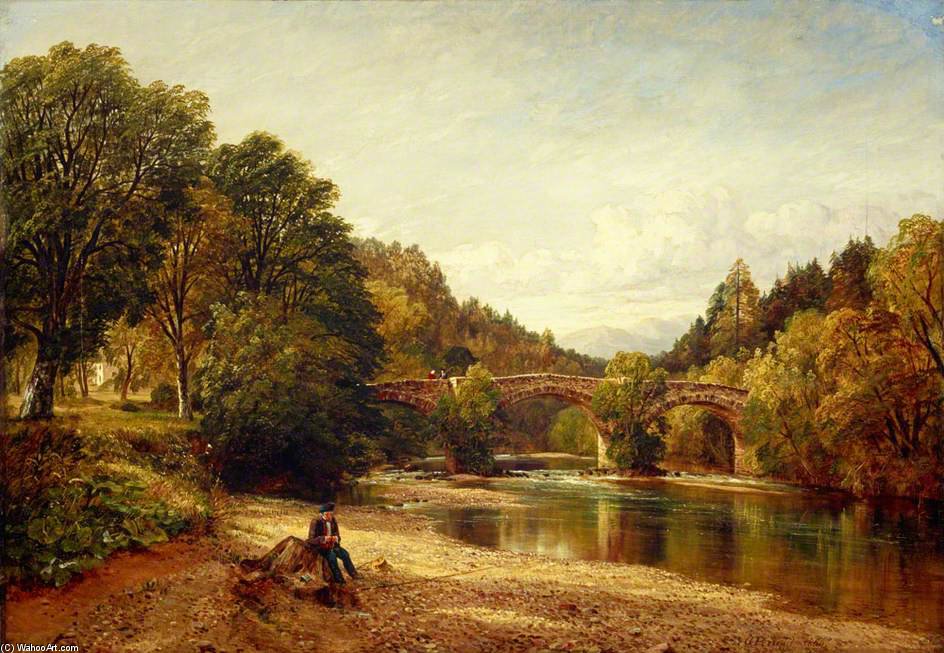 Wikioo.org - The Encyclopedia of Fine Arts - Painting, Artwork by Arthur Perigal The Younger - Strowan Bridge