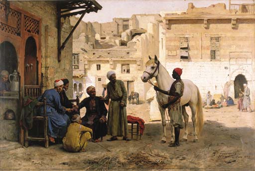 Wikioo.org - The Encyclopedia of Fine Arts - Painting, Artwork by Arthur Von Ferraris - Negotiations In The Market Place