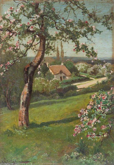 Wikioo.org - The Encyclopedia of Fine Arts - Painting, Artwork by Arthur Walker Redgate - Cottage In Fields