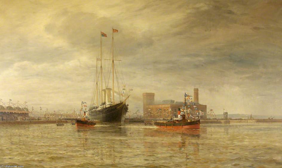 WikiOO.org - Enciklopedija dailės - Tapyba, meno kuriniai Arthur Wilde Parsons - Opening Of The Royal Edward Dock