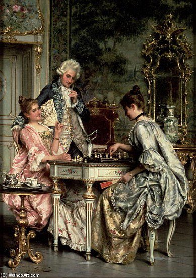 WikiOO.org - Encyclopedia of Fine Arts - Schilderen, Artwork Arturo Ricci - The Game Of Chess