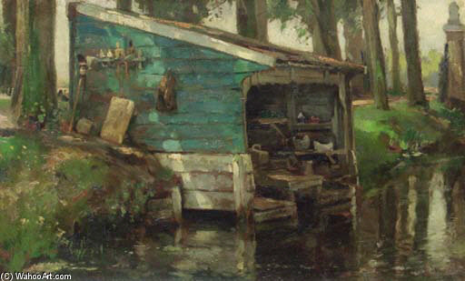 Wikioo.org - The Encyclopedia of Fine Arts - Painting, Artwork by August Willem Van Voorden - The Wash-house