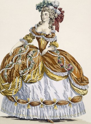 Wikioo.org - The Encyclopedia of Fine Arts - Painting, Artwork by Augustin De Saint Aubin - Grand Court Dress In New Style, Engraved By Dupin
