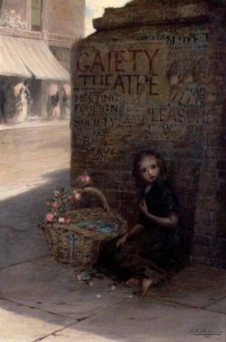 WikiOO.org - Encyclopedia of Fine Arts - Malba, Artwork Augustus Edward Mulready - The Flower Girl