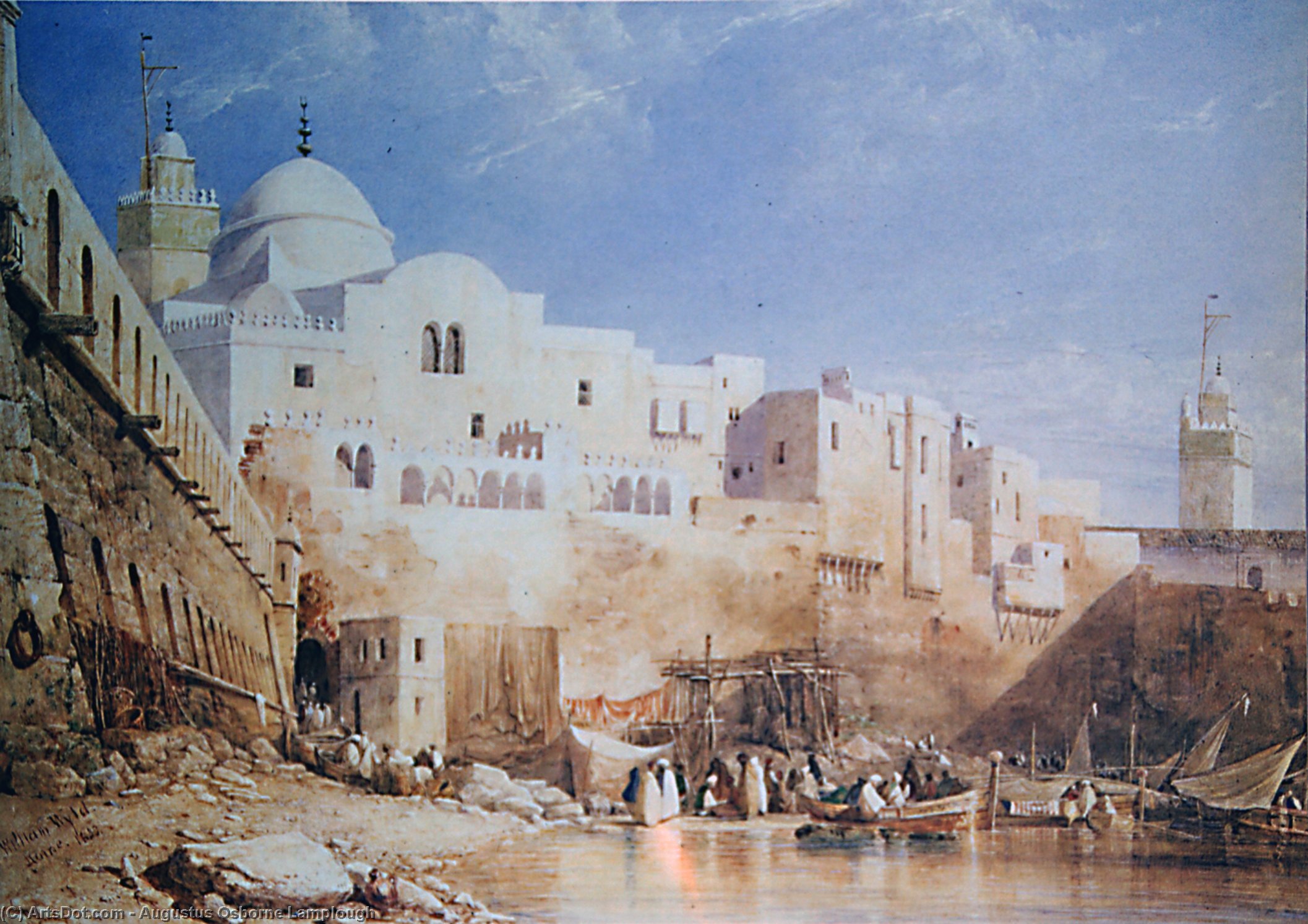 Wikioo.org - Encyklopedia Sztuk Pięknych - Malarstwo, Grafika Augustus Osborne Lamplough - Algier Harbour