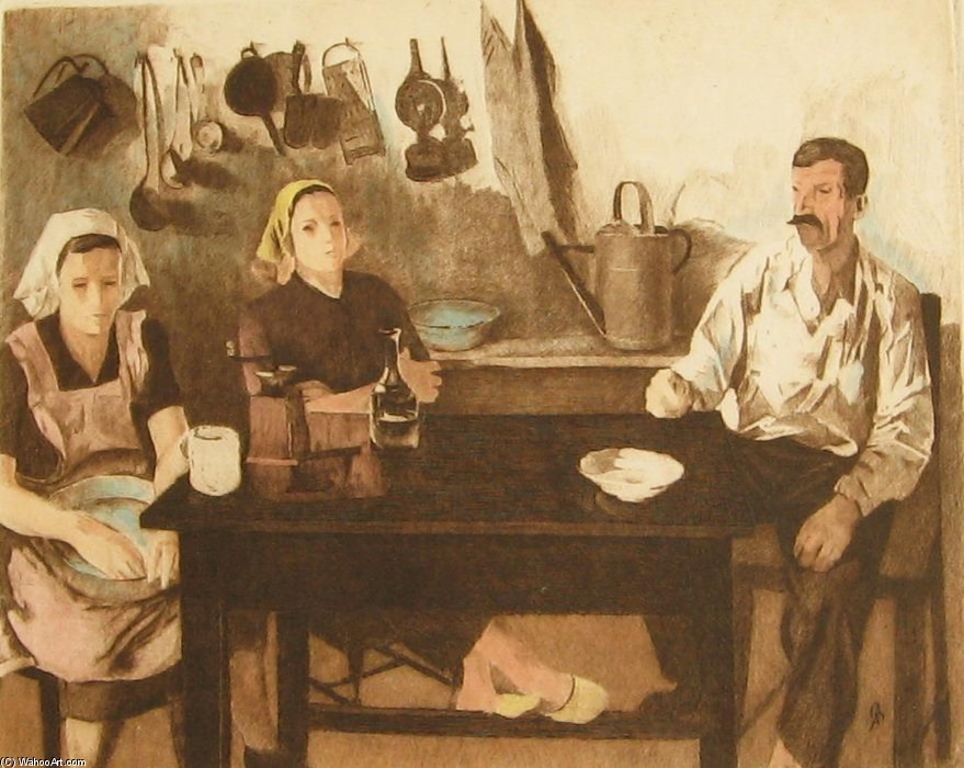WikiOO.org - Encyclopedia of Fine Arts - Maleri, Artwork Aurel Bernath - Peasant Family