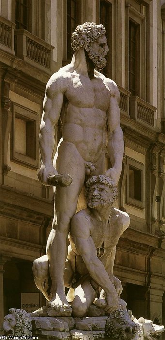 Wikioo.org - Encyklopedia Sztuk Pięknych - Malarstwo, Grafika Baccio Bandinelli (Bartolommeo Brandini) - Hercules And Cacus