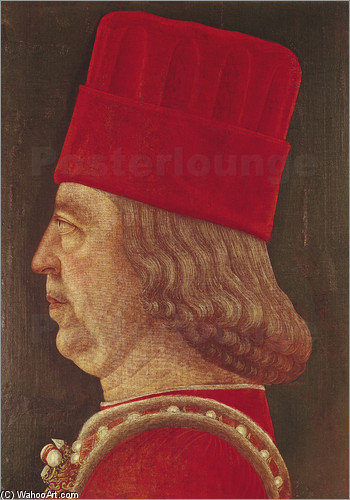 Wikioo.org - The Encyclopedia of Fine Arts - Painting, Artwork by Baldassare D'este - Portrait Of Borso Deste Prince Of Ferrara