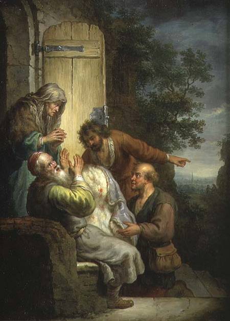 WikiOO.org – 美術百科全書 - 繪畫，作品 Balthasar Beschey - 雅各布呈现约瑟夫的外套