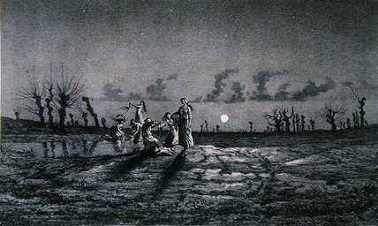 Wikioo.org - The Encyclopedia of Fine Arts - Painting, Artwork by Maurice Sand - The Lavandieres Or The Night Washerwomen