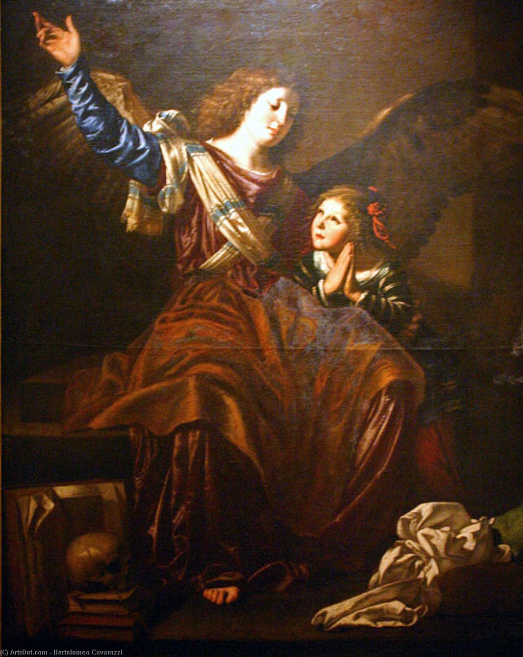 WikiOO.org - אנציקלופדיה לאמנויות יפות - ציור, יצירות אמנות Bartolomeo Cavarozzi - Guardian Angel