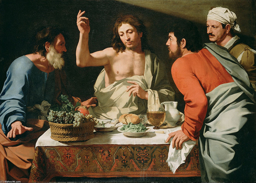 WikiOO.org - אנציקלופדיה לאמנויות יפות - ציור, יצירות אמנות Bartolomeo Cavarozzi - The Supper At Emmaus