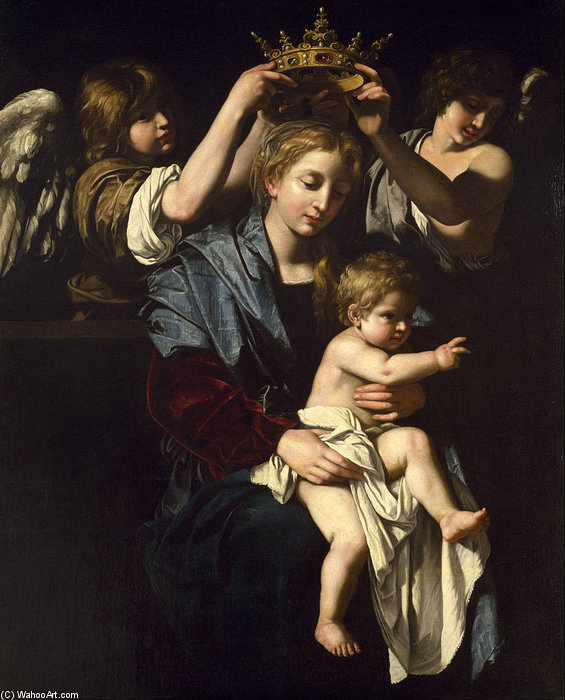 WikiOO.org – 美術百科全書 - 繪畫，作品 Bartolomeo Cavarozzi -  圣母子  与 天使