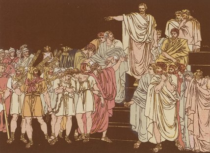 WikiOO.org – 美術百科全書 - 繪畫，作品 Bartolomeo Pinelli - 布鲁特斯谴责他的儿子死亡