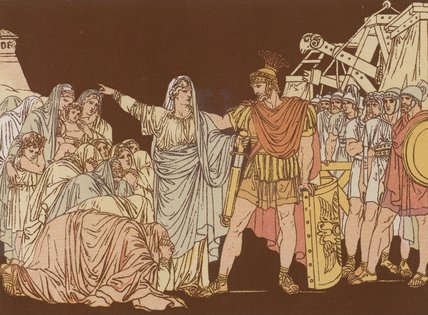 WikiOO.org - 백과 사전 - 회화, 삽화 Bartolomeo Pinelli - Coriolanus And His Mother