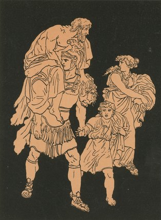 WikiOO.org - Güzel Sanatlar Ansiklopedisi - Resim, Resimler Bartolomeo Pinelli - The Flight From Troy