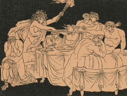 WikiOO.org - Enciclopédia das Belas Artes - Pintura, Arte por Bartolomeo Pinelli - The Fury At The Feast