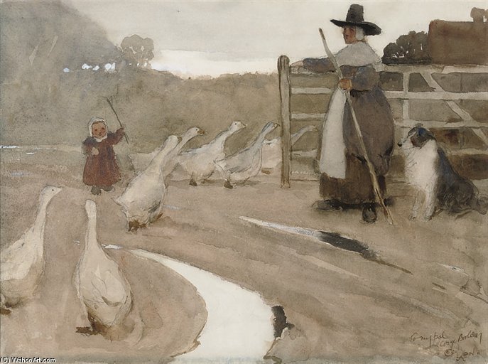 WikiOO.org - Encyclopedia of Fine Arts - Målning, konstverk Beatrice Parsons - The Goose Girl