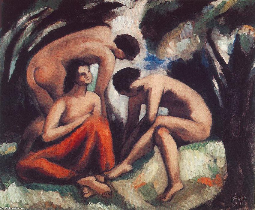 Wikioo.org - The Encyclopedia of Fine Arts - Painting, Artwork by Bela Kadar - Three Nudes