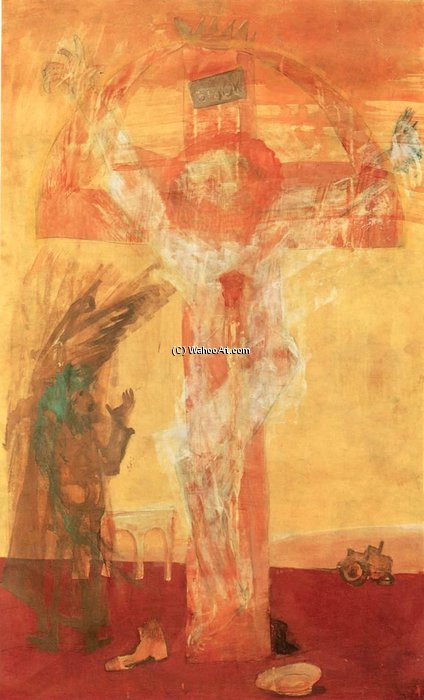 Wikoo.org - موسوعة الفنون الجميلة - اللوحة، العمل الفني Bela Kondor - Christ On The Cross