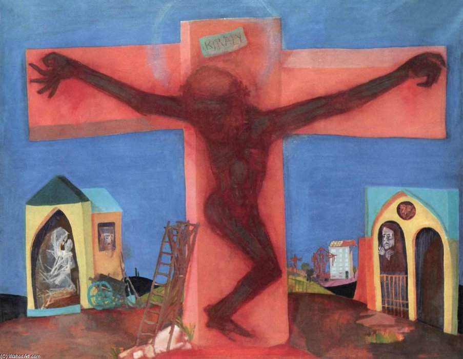 WikiOO.org - Encyclopedia of Fine Arts - Målning, konstverk Bela Kondor - Peasant Christ