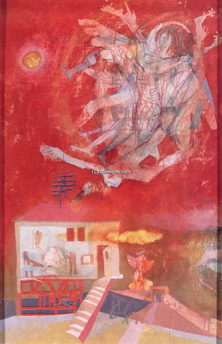 WikiOO.org - אנציקלופדיה לאמנויות יפות - ציור, יצירות אמנות Bela Kondor - The Angel Appears To Loth