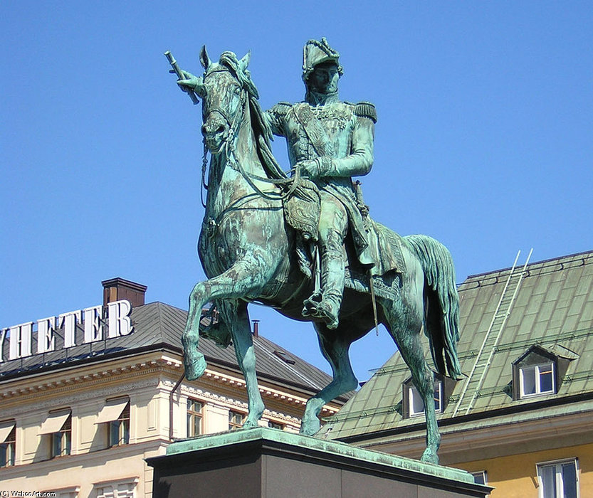 Wikioo.org - The Encyclopedia of Fine Arts - Painting, Artwork by Bengt Erland Fogelberg - Statue Of Charles Xiv