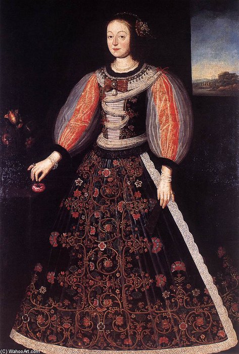 Wikioo.org - The Encyclopedia of Fine Arts - Painting, Artwork by Benjamin Block - Portrait Of Princess Anna Julianna Eszterházy