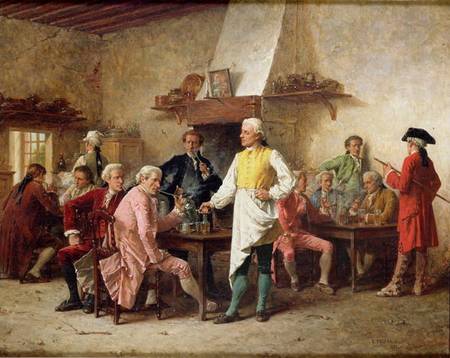 WikiOO.org - Encyclopedia of Fine Arts - Maleri, Artwork Benjamin Eugene Fichel - A Gentleman's Debate