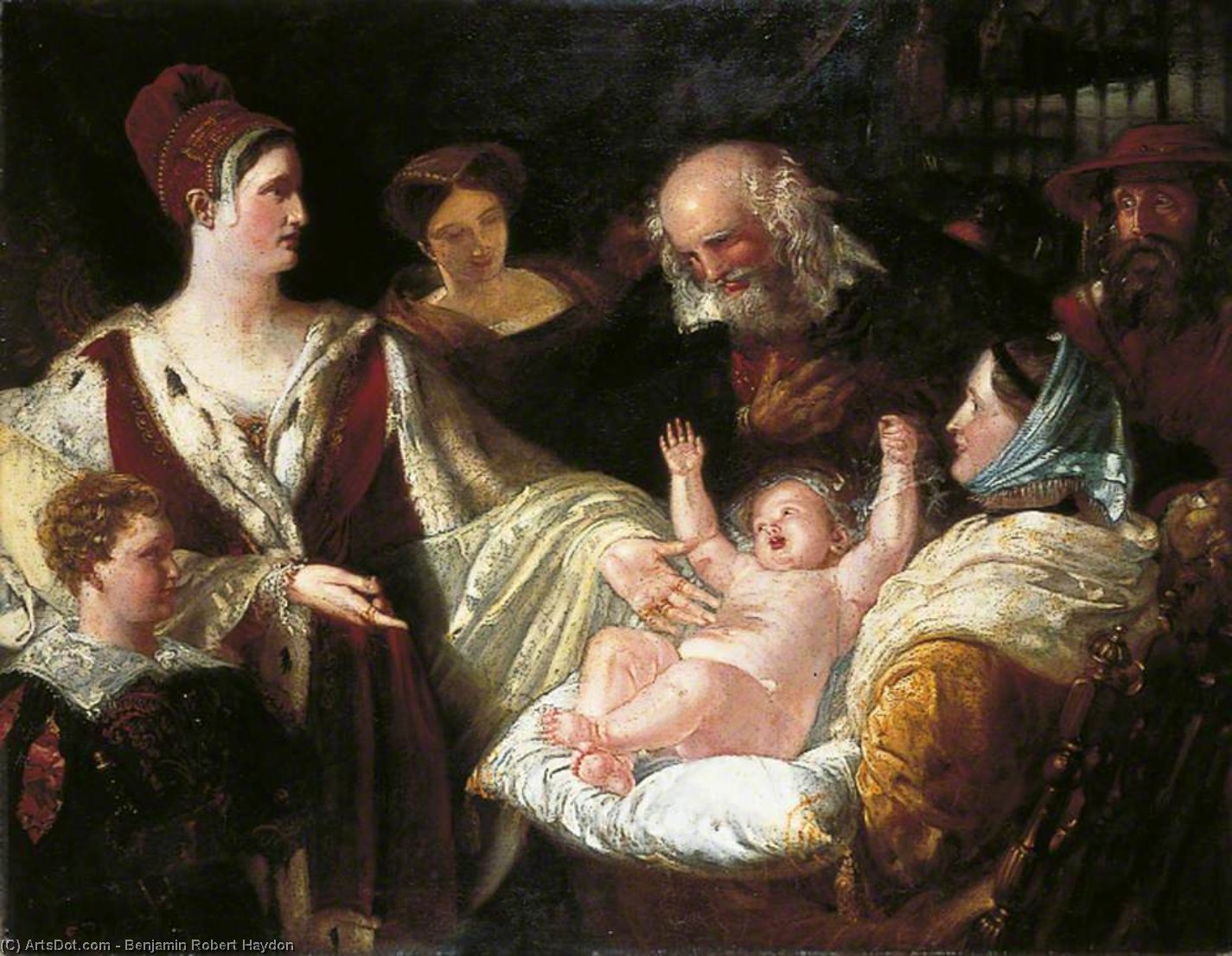 Wikioo.org - The Encyclopedia of Fine Arts - Painting, Artwork by Benjamin Robert Haydon - Mary, Queen Of Scots When An Infant