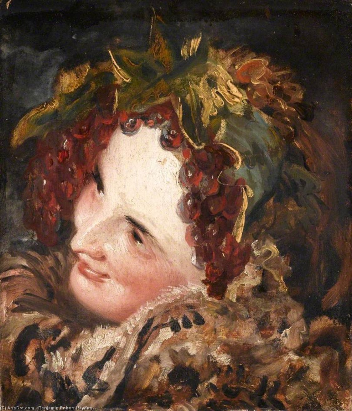 WikiOO.org - Εγκυκλοπαίδεια Καλών Τεχνών - Ζωγραφική, έργα τέχνης Benjamin Robert Haydon - Self Portrait As The Spirit Of The Vine