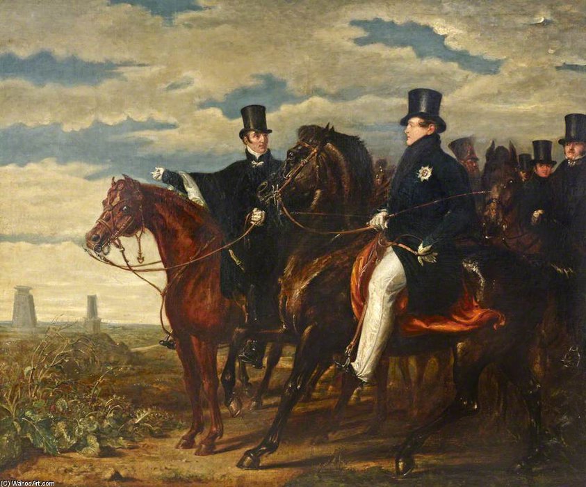 Wikioo.org - The Encyclopedia of Fine Arts - Painting, Artwork by Benjamin Robert Haydon - The Duke Of Wellington Describing The Field Of Waterloo To Hm George Iv