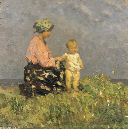 Wikioo.org – La Enciclopedia de las Bellas Artes - Pintura, Obras de arte de Beppe Ciardi - la alegría Madre