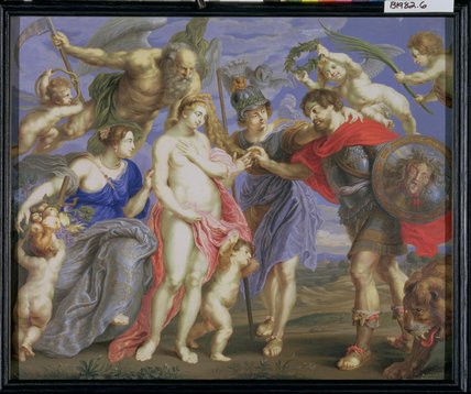WikiOO.org - Encyclopedia of Fine Arts - Maalaus, taideteos Bernard Iii Lens - Mars Introduced By Minerva To Occasion