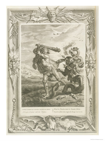 WikiOO.org - Enciclopédia das Belas Artes - Pintura, Arte por Bernard Picart - Picart Hercules Fights The Lernian Hydra