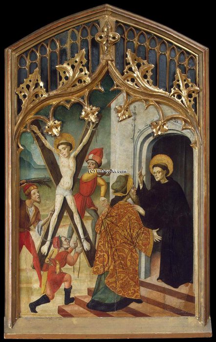 Wikioo.org - The Encyclopedia of Fine Arts - Painting, Artwork by Bernat (Bernardo) Martorell - St Vincent The Martyr And St Vincent Ferrer