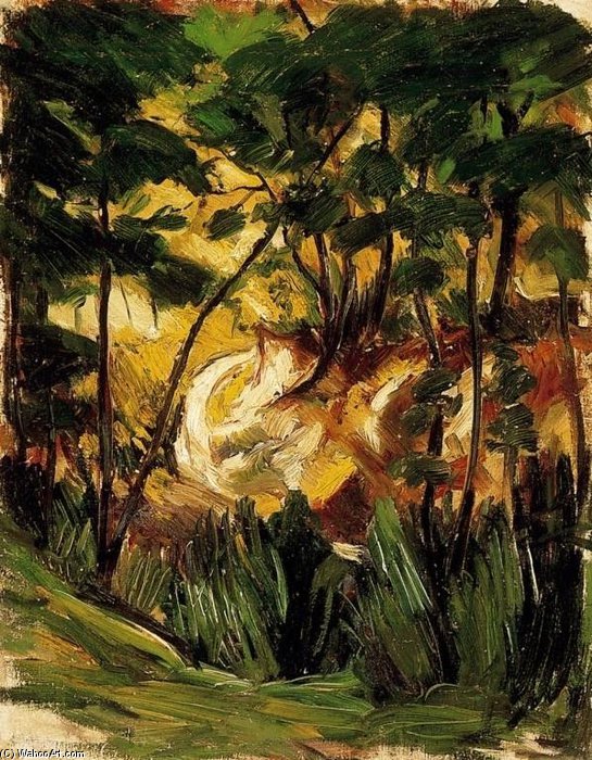 WikiOO.org - Encyclopedia of Fine Arts - Malba, Artwork Bertalan Por - Forest Path