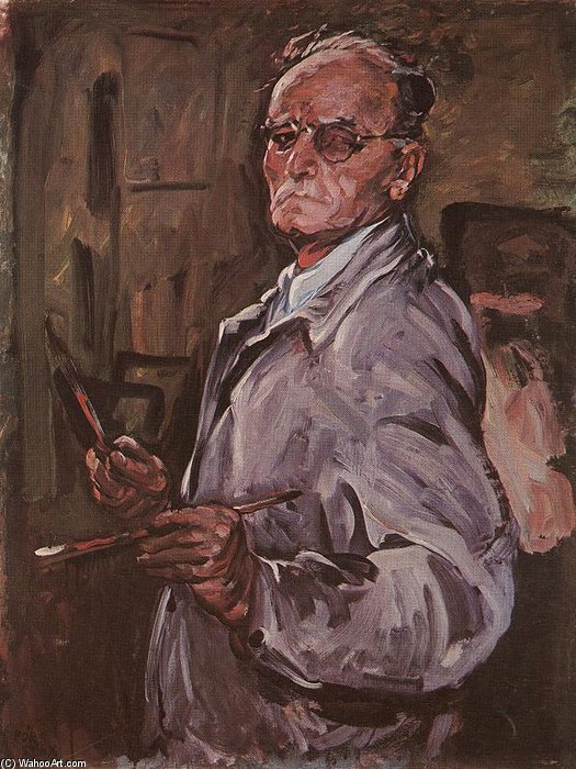 WikiOO.org - Encyclopedia of Fine Arts - Maleri, Artwork Bertalan Por - Selt-portrait