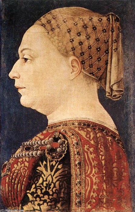 Wikioo.org - The Encyclopedia of Fine Arts - Painting, Artwork by Bonifazio Bembo - Portrait Of Bianca Maria Sforza