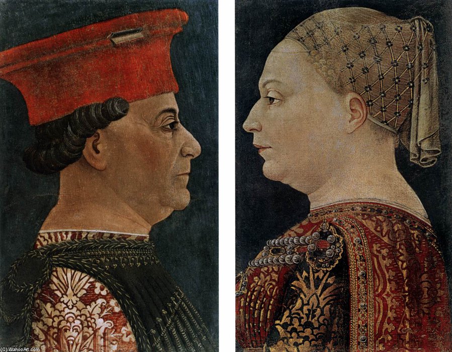 WikiOO.org - Εγκυκλοπαίδεια Καλών Τεχνών - Ζωγραφική, έργα τέχνης Bonifazio Bembo - Portraits Of Francesco Sforza And Bianca Maria Sforza