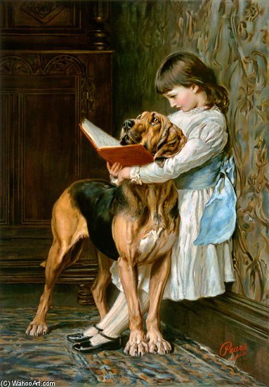 Wikioo.org - The Encyclopedia of Fine Arts - Painting, Artwork by Briton Rivière - Naughty Boy Or Compulsory Education