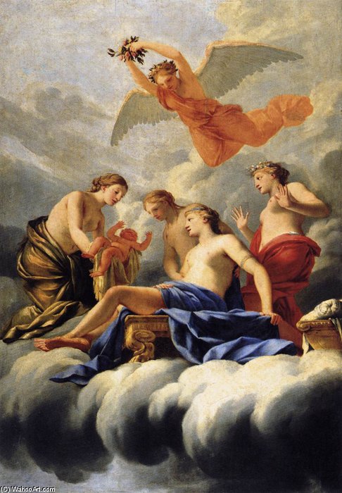 Wikioo.org - The Encyclopedia of Fine Arts - Painting, Artwork by Brother Lesueur (Eustache Le Sueur) - The Birth Of Cupid