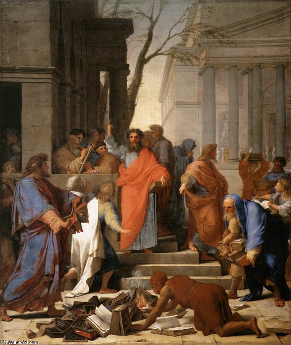 Wikioo.org - The Encyclopedia of Fine Arts - Painting, Artwork by Brother Lesueur (Eustache Le Sueur) - The Preaching Of St Paul At Ephesus